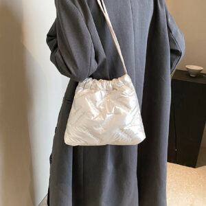 Fashion Shoulder Bags Embroidered Space Cotton Bucket Women's New Niche Popular Shoulder Messenger Bag