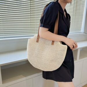 Women's Fashion Woven Clash Color Zipper Shoulder Handbag