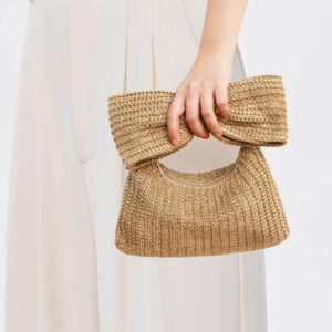 Alternative view of Women's Fashion Minimalist Bowknot Straw Handbag