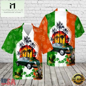 1965 Porsche 911 Coupe Irish Green St Patrick's Day Hawaiian Shirt