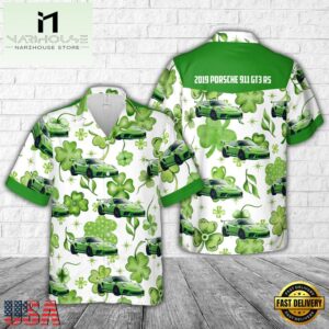 2019 Porsche 911 GT3 RS Lizard Green St Patrick's Day Hawaiian Shirt