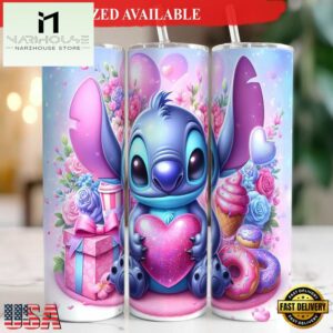 3D Stitch Cartoon Valentine 20oz Tumbler