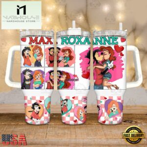 A Goofy Movie Valentines Gift Disney Cartoon Stainless Steel Tumbler 40Oz With Handle