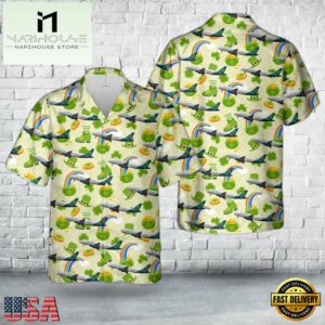 Aer Lingus St Caimin Airbus St Patrick's Day Hawaiian Shirt