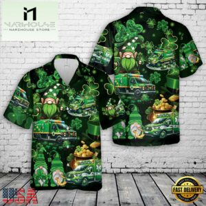 Ambulance Car Green Patrick's Day Hawaiian Shirt