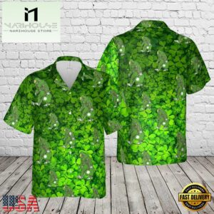 Bigfoot Shamrock Happy St Patrick's Day Hawaiian Shirt