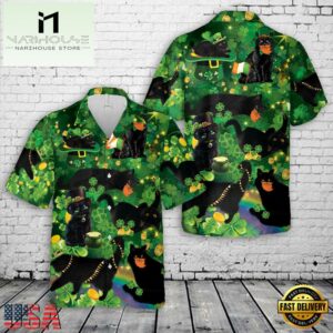 Black Cat Patrick's Day Hawaiian Shirt