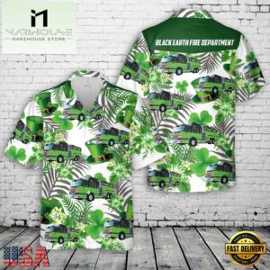 Black Earth Fire Department, Black Earth, Wisconsin Patrick's Day Hawaiian Shirt
