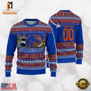 Boise State Broncos Logo Football Ugly Christmas Sweater