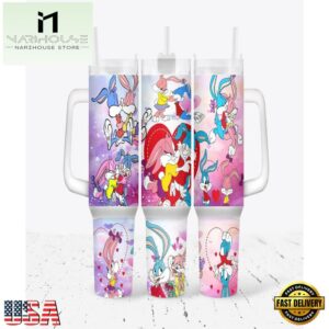 Bugs and Lola Bunny Valentines Day Stainless Steel Tumbler 40Oz With Handle