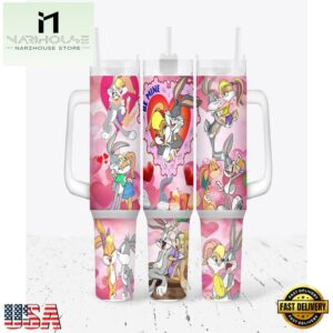Bugs and Lola Bunny Valentines Stainless Steel Tumbler 40Oz With Handle