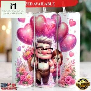 Carl And Ellie Valentine 20oz Tumbler With Lip And Straw