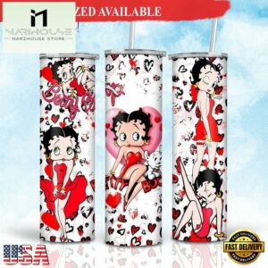 Cartoon Betty Boop Valentine 20oz Skinny Tumbler