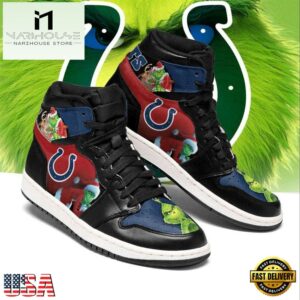 Christmas The Grinch Indianapolis Colts NFL JD1 Boot Sneakers Shoes