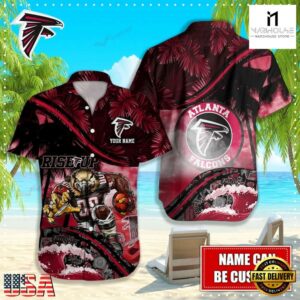Custom Name Atlanta Falcons NFL Mascot Hawaiian Shirt