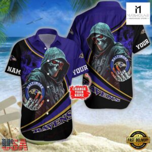 Custom Name Baltimore Ravens NFL Hawaiian Shirt