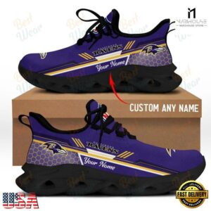 Custom Name Baltimore Ravens NFL Sport Max Soul Shoes