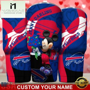 Custom Name Buffalo Bills NFL Mickey Valentine Day Tumbler