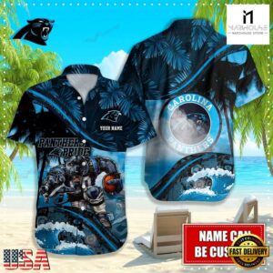Custom Name Carolina Panthers NFL Mascot Hawaiian Shirt