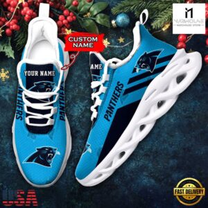 Custom Name Carolina Panthers NFL New Merry Christmas Max Soul Shoes