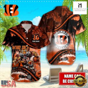 Custom Name Cincinnati Bengals NFL Mascot Hawaiian Shirt