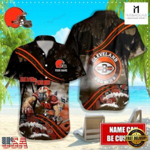 Custom Name Cleveland Browns NFL Mascot Hawaiian Shirt