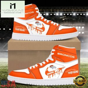 Custom Name Denver Broncos Air Jordan 1 Shoes