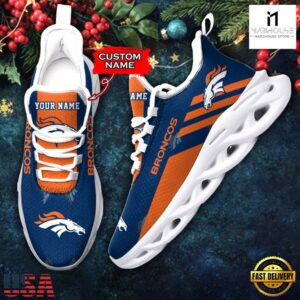 Custom Name Denver Broncos NFL New Merry Christmas Max Soul Shoes