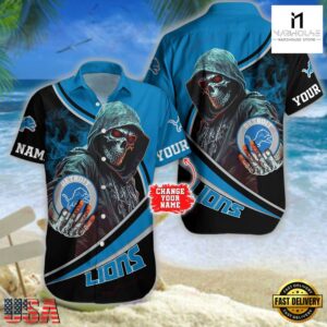 Custom Name Detroit Lions NFL Hawaiian Shirt