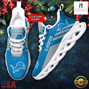Custom Name Detroit Lions NFL New Merry Christmas Max Soul Shoes