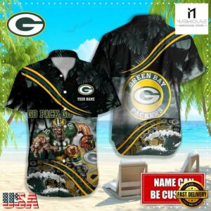 Custom Name Green Bay Packers NFL Mascot Hawaiian Shirt