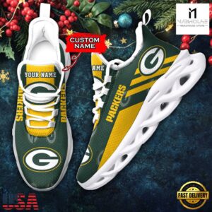 Custom Name Green Bay Packers NFL New Merry Christmas Max Soul Shoes