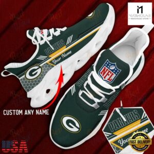 Custom Name Green Bay Packers NFL Sport Max Soul Shoes