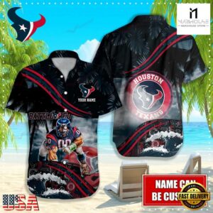 Custom Name Houston Texans NFL Mascot Hawaiian Shirt