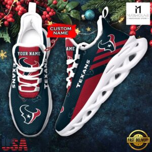 Custom Name Houston Texans NFL New Merry Christmas Max Soul Shoes
