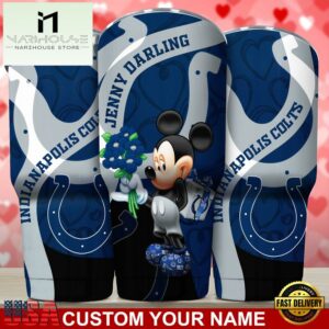 Custom Name Indianapolis Colts NFL Mickey Valentine Day Tumbler
