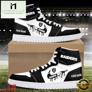 Custom Name Las Vegas Raiders Air Jordan 1 Shoes