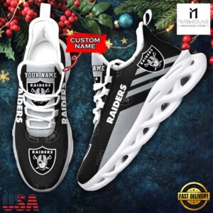 Custom Name Las Vegas Raiders NFL New Merry Christmas Max Soul Shoes