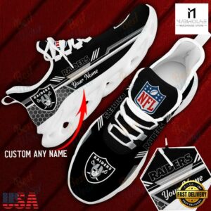 Custom Name Las Vegas Raiders NFL Sport Max Soul Shoes