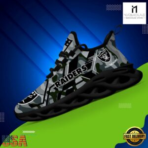 Personalized Las Vegas Raiders NFL Sport Team Clunky Max Soul Shoes NFL Gifts 10 Custom Name Las Vegas Raiders NFL Sport Team Clunky Max Soul Shoes