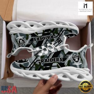 Personalized Las Vegas Raiders NFL Sport Team Clunky Max Soul Shoes NFL Gifts 14 Custom Name Las Vegas Raiders NFL Sport Team Clunky Max Soul Shoes