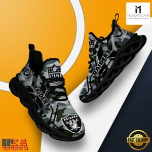 Personalized Las Vegas Raiders NFL Sport Team Clunky Max Soul Shoes NFL Gifts 12 Custom Name Las Vegas Raiders NFL Sport Team Clunky Max Soul Shoes