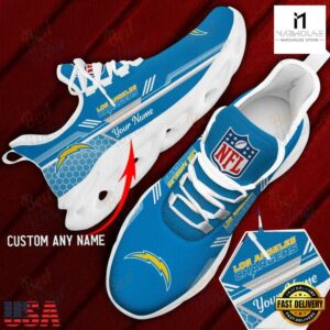 Custom Name Los Angeles Chargers NFL Sport Max Soul Shoes