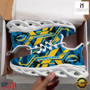 Custom Name Los Angeles Chargers NFL Sport Team Clunky Max Soul Shoes For Fans