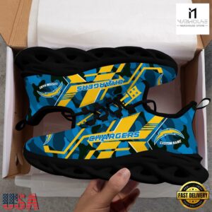 Custom Name Los Angeles Chargers NFL Sport Team Clunky Max Soul Shoes For Fans