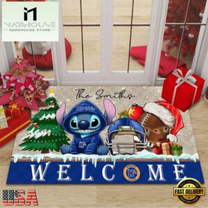 Custom Name Memphis Tigers Cute Stitch Welcome Christmas Doormat