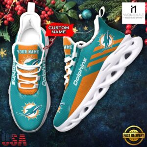 Custom Name Miami Dolphins NFL New Merry Christmas Max Soul Shoes