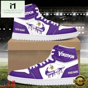 Custom Name Minnesota Vikings Air Jordan 1 Shoes