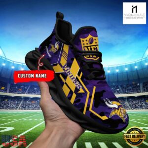 Custom Name Minnesota Vikings NFL Sport Team Clunky Max Soul Shoes