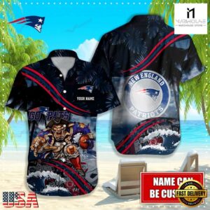 Custom Name New England Patriots NFL Mascot Hawaiian Shirt